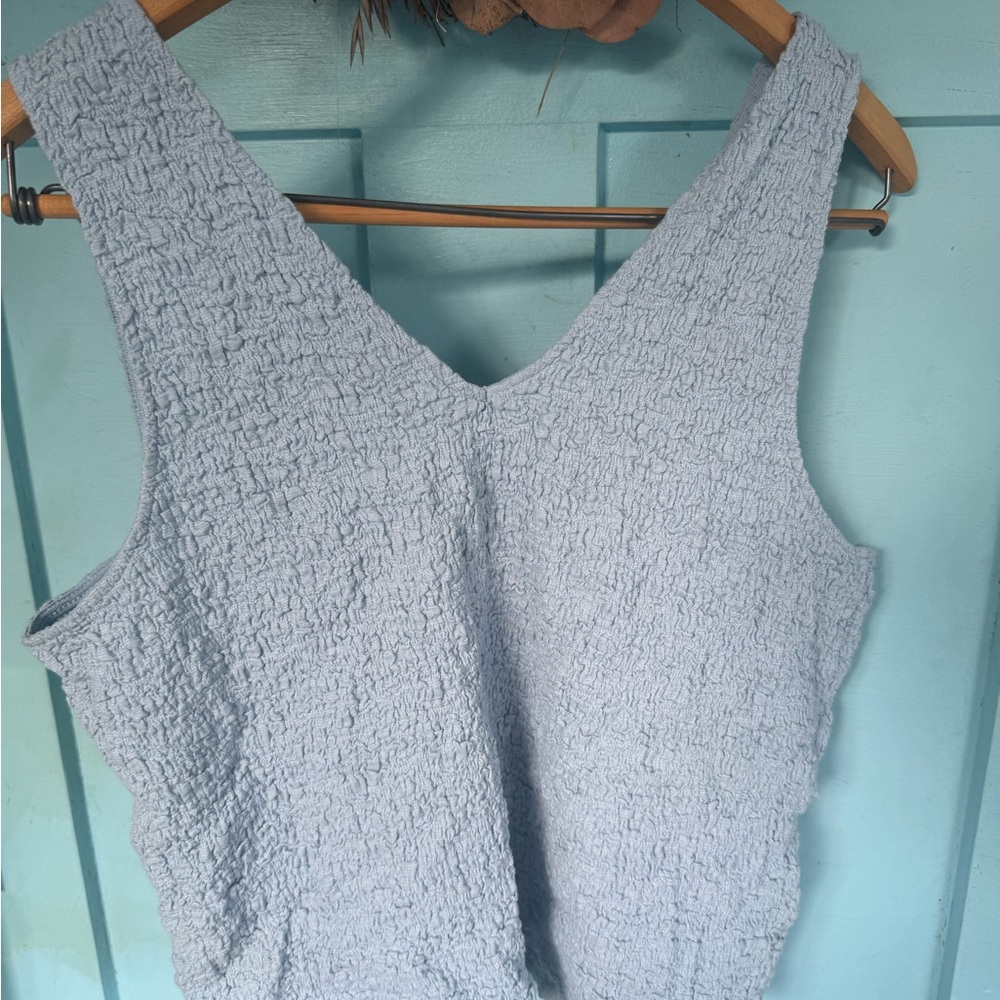 a new day Textured Light Blue Tank Top